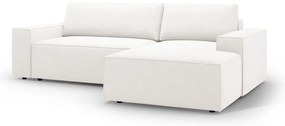 Fehér buklé kinyitható sarokkanapé (jobb oldali) Jodie – Micadoni Home