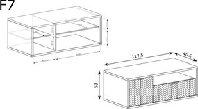 Aldabra Fonti F-7 tv állvány, karamell tölgy