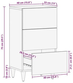 Széf fiókkal Világosbarna 33,5 x 40 x 75 cm