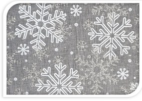 Big snowflakes dekor anyag, szürke, 21 x 250 cm