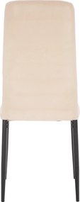 Szék, bézs Dulux Velvet szövet/fekete fém, COLETA NOVA