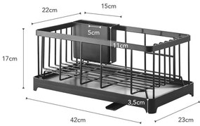 Tower Wire fekete edényszárító - YAMAZAKI