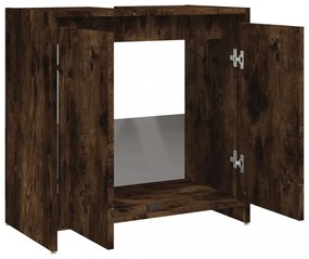 füstös tölgy színű szerelt fa fürdőszobaszekrény 60x33x61 cm