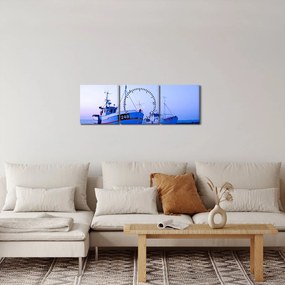 Kép - Partraszállás szürkületkor (órával) (90x30 cm)