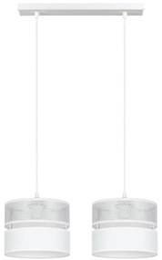 Csillár zsinóron LIMA 2xE27/60W/230V ezüst/fehér