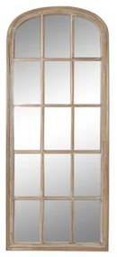 Antikolt barna nagy fali tükör fa kerettel ablakos design 70,5x4x170,5 cm