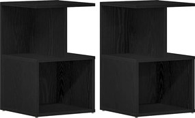 vidaXL Éjjeliszekrény 2 pcs Fekete tölgy 35 x 35 x 55 cm Faanyag