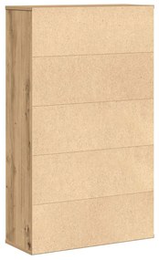 kézműves tölgy színű szerelt fa könyvespolc 60x24x101,5 cm