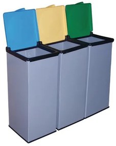 Monti 3 db-os szemetes kosár készlet szelektív hulladékgyűjtésre, 3 x 85 l térfogat, színkombináció