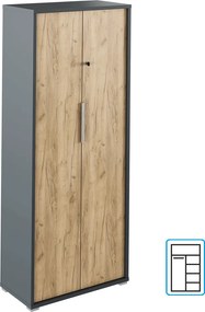 Szekrény zárral, grafit/tölgyfa artisan, RIOMA NEW TYP 31