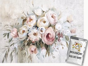 Fotótapéta Flizelina Festett Virágok Vintage Retro Csokor 400x280 ragasztó