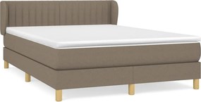 vidaXL tópszínű szövet rugós ágy matraccal 140 x 190 cm