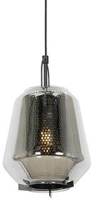 Art Deco függőlámpa fekete füstüveggel 23 cm - Kevin