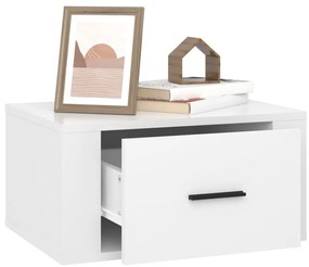 2 db magasfényű fehér fali éjjeliszekrény 50x36x25 cm