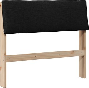 vidaXL Kárpitozott fejtámla Fekete 100 cm Tömör fenyőfa