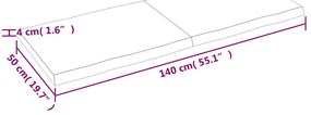világosbarna kezelt tömör asztallap 140x50x(2-4) cm