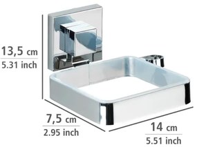 WENKO 22682100 -Hajszárító tartó VACUUM-LOC QUADRO ED 13,5x14 cm ezüst/króm