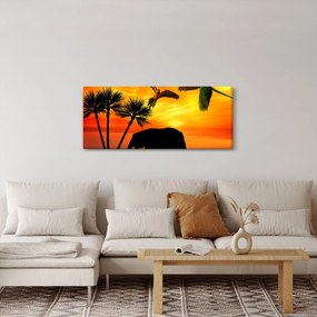 Kép - papagájok és elefántok (120x50 cm)