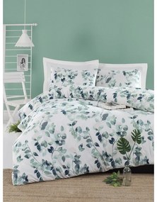 Fehér-zöld kétszemélyes ágyneműhuzat 200x200 cm Sabine – Mijolnir
