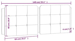fehér és fekete műbőr fejtámla párna 140 cm