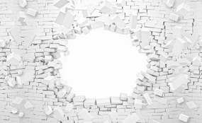 Fotótapéta Fehér Tégla Robbanás hatás 416x290 Modern stílus beltéri +ragasztó