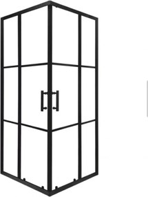 Viva AQUA - FEKETE mintás - FEKETE keretes - zuhanykabin - 80 SZÖGLETES - 6 mm üveg - 80 x 80 x 190