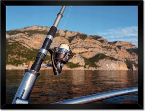 Poszterek keretben 40x30 Horgászbot vitorlás tenger