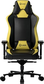 LORGAR Gamer szék, multiblokk mechanizmus, 4D karfák, 5 csillagos alumínium láb, gázlift, PU görgők, szövet műbőr, fekete-sárga