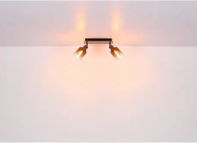 Globo 54313-1 Fali lámpa fém fekete-króm, réz színű/átlátszó színátmenetes üveg búra, billenőkapcsoló a terméken, SzxM: 80x160mm, Mélység: 160mm, 1x E14 40W 230V izzó nélkül