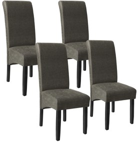 TecTake GmbH 403628 ergonomikus tömörfa étkezőszék - márványszürke, 4 darabos készlet