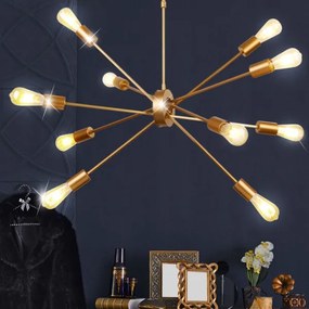 Searchlight 29010-10GO - Csillár rúdon ALPHA 10xE27/60W/230v arany