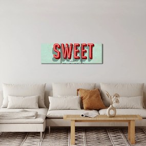 Kép - Otthon édes otthon (órával) (90x30 cm)