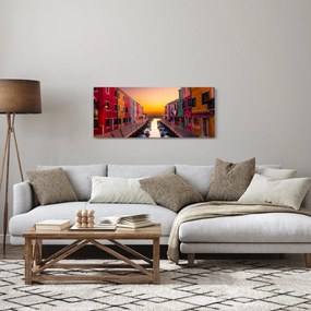 Kép - Naplemente, Burano sziget, Velence, Olaszország (120x50 cm)