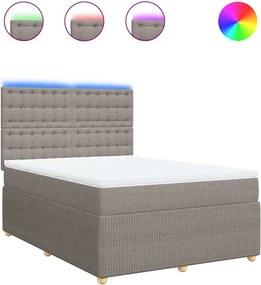 vidaXL tópszínű szövet rugós ágy matraccal 140 x 190 cm