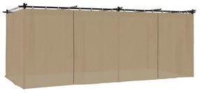 tópszínű acél pavilon függönyökkel 6 x 3 m
