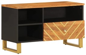 barna és barna tömör mangófa TV-szekrény 80x33,5x46 cm