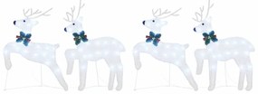 LED rénszarvasok 4 pcs Ezüst szövet
