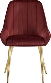 Étkezőszék, bordó Velvet anyag/gold króm-arany, PERLIA