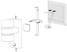 Eglo 96277 - LED Kültéri fali lámpa a mozgásérzékelős ATOLLARI 2xLED/6W