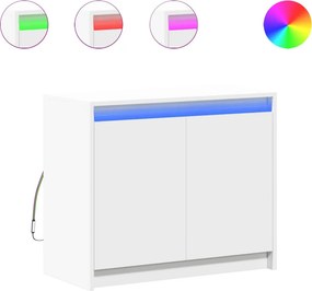 vidaXL fehér szerelt fa tálalószekrény LED-del 72 x 34 x 61 cm