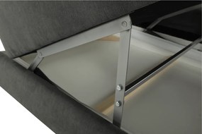 Ülőgarnitúra tárolóhellyel, szürke, szövet, balos, BUTON R