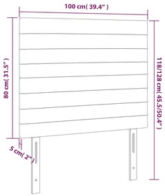 fekete szövet LED-es fejtámla 100x5x118/128 cm