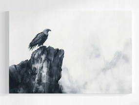 Vászonkép Canvas Madár Sas Hegyek Szikla Természet B&amp;w 60x40