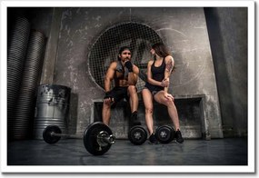 Poszterek keretben 60x40 Szerelmes pár az edzőteremben