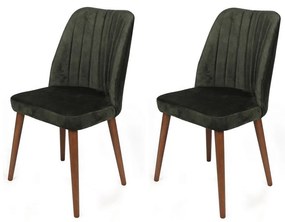 Alfa Khaki és Walnut étkezőszék-készlet, 2 db