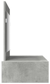 Fali Akasztós Sminkasztal Beton Szürke 100x40x70 cm