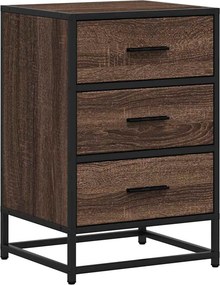 vidaXL éjjeliszekrény barna tölgy 40x34,5x60 cm műfából és fémből