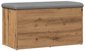 kézműves tölgy szerelt fa tárolópad 82x42x45 cm