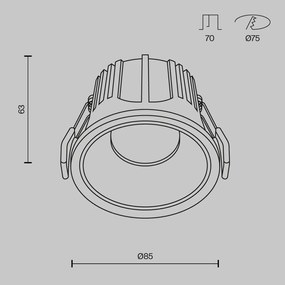 DL043-01-15W4K-D-RD-W Alfa LED Alumínium Süllyesztett Lámpa Fehér Színű LED 15 W 4000 Kelvin 1250 Lumen IP20