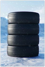 Poszterek 80x120 4 Nyári gumiabroncsok a hóban